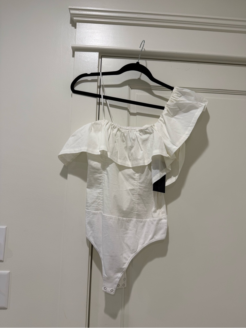 Kendall & Kylie Off-Shoulder Ruffle White Bodysuit
